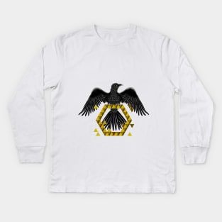 Raven Wings Golden Icon Kids Long Sleeve T-Shirt